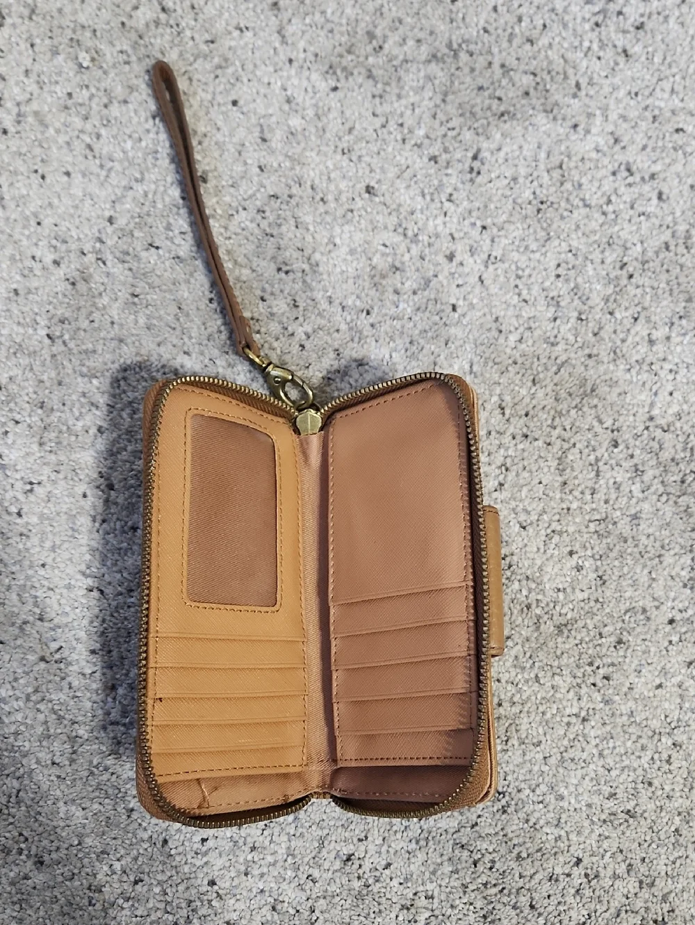 Fossil Madison Zip Around Clutch Wallet in Saddle